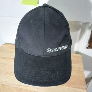SILVERSEA Black Baseball Cap Hat‎ Adjustable Casual Everyday Style